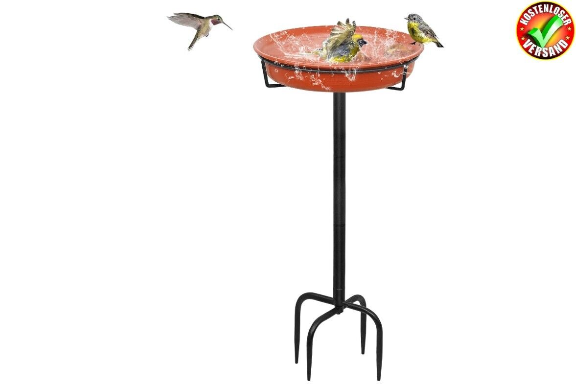 Vogeltränke Vogelbad Futter Schale Wasserstelle Stehend, Vogelbad Garten für W