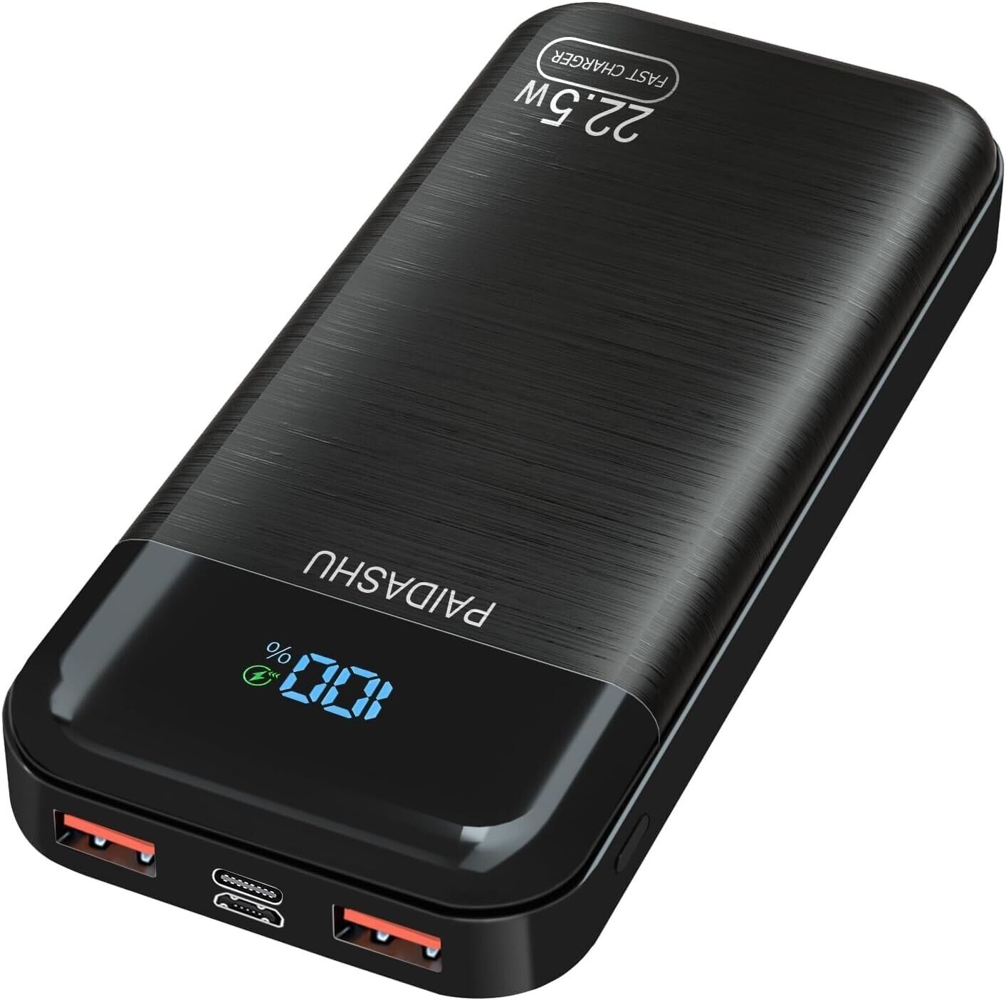 Power Bank 27.000 mAh, 22,5W Externer Handyakku Schnellladend USB-C 3 Ausgängen