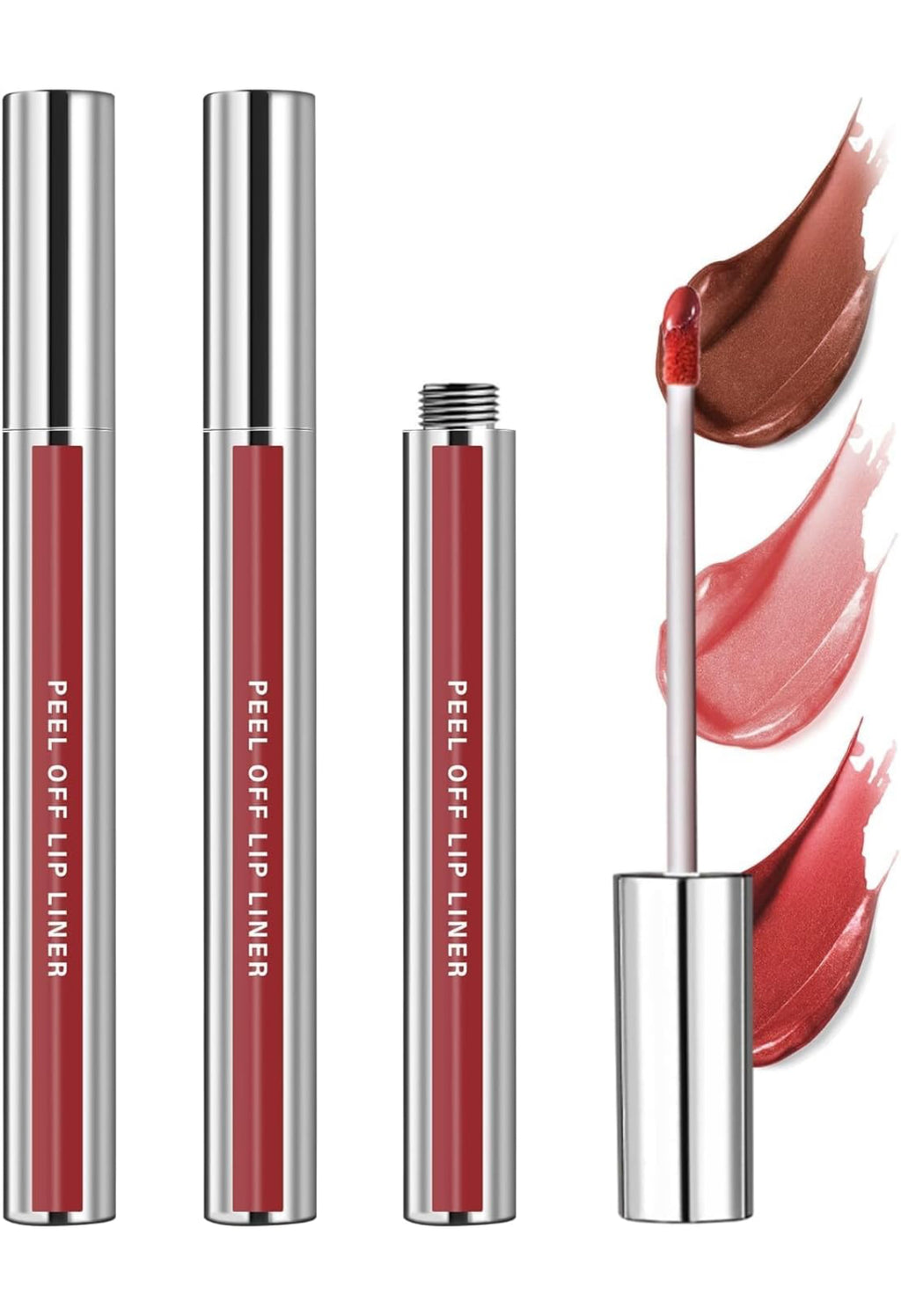 Lip Stain Peel Off Set – 3 Farben Langhaltender Lippenfarbstift, Wischfest, Kussresistent, Vegan – Lippen-Make-up Geschenk
