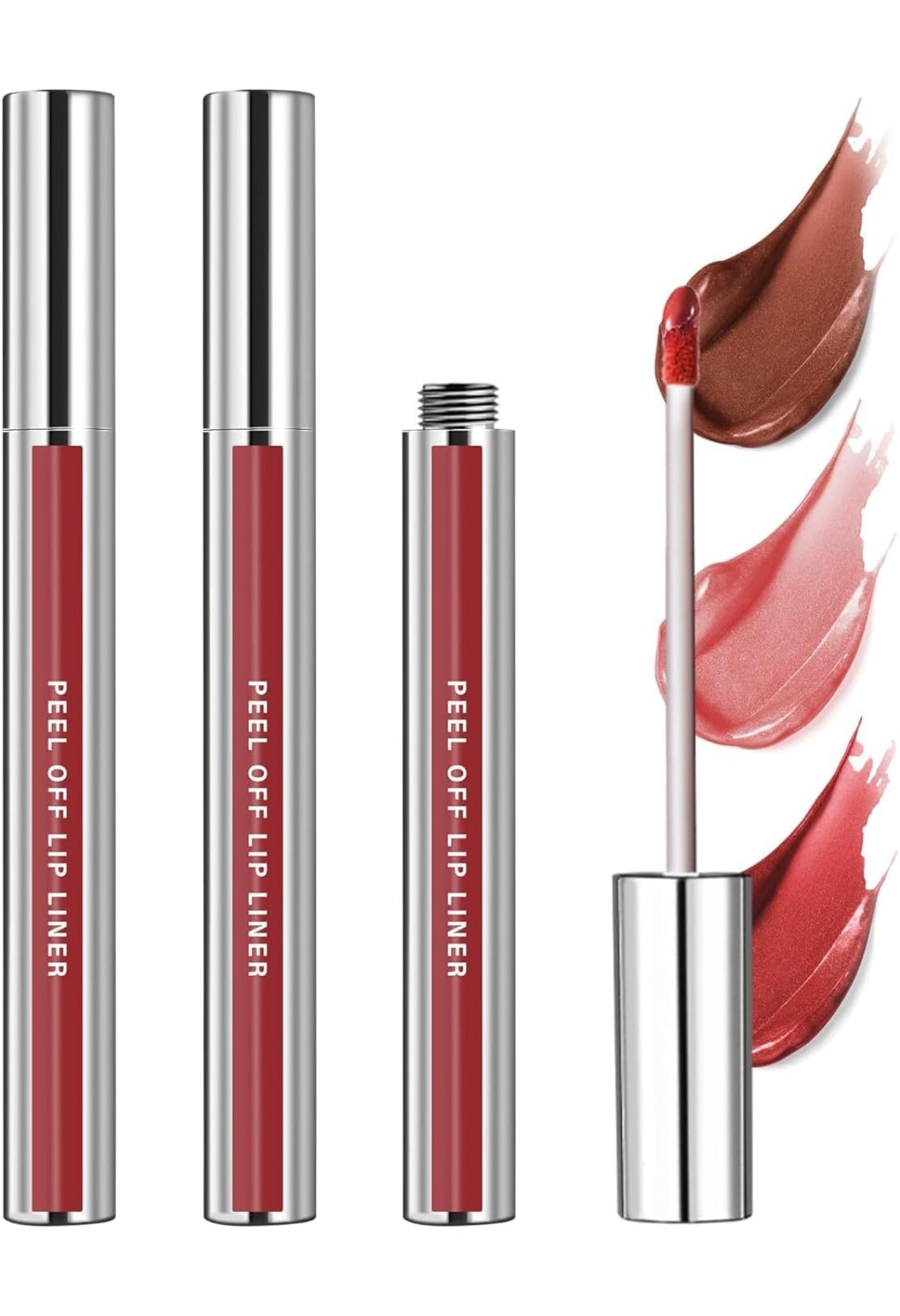 Lip Stain Peel Off Set – 3 Farben Langhaltender Lippenfarbstift, Wischfest, Kussresistent, Vegan – Lippen-Make-up Geschenk
