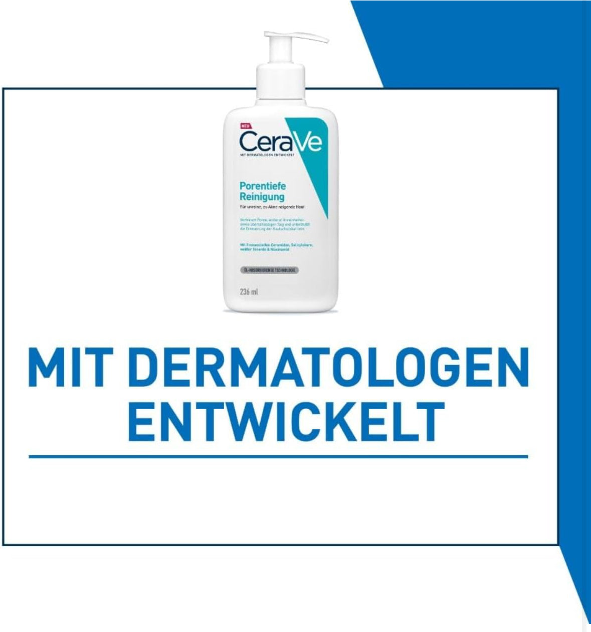 CeraVe Tiefenreinigendes Gel 236 ml – Porentiefe Reinigung & Pflege für Gesicht