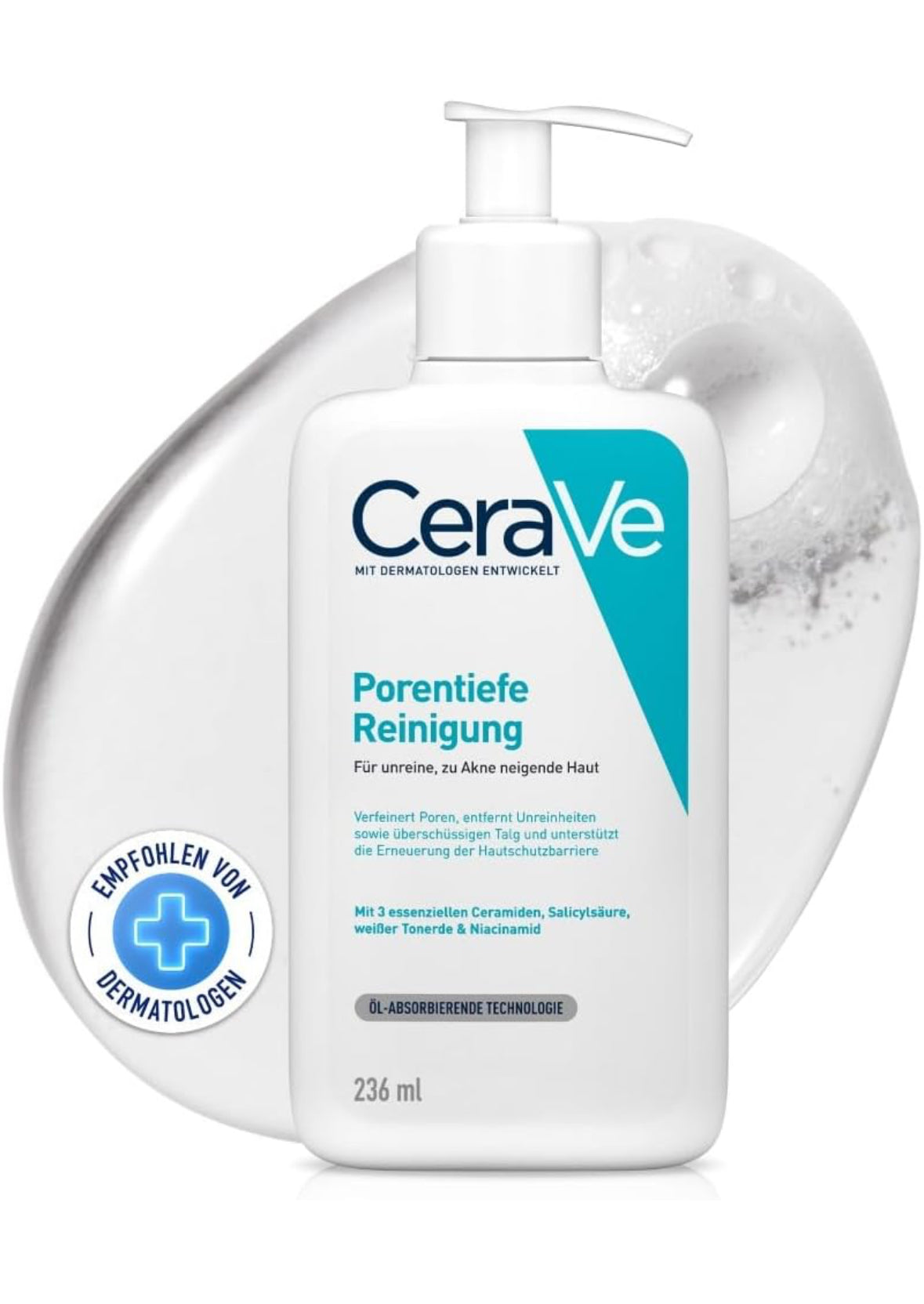CeraVe Tiefenreinigendes Gel 236 ml – Porentiefe Reinigung & Pflege für Gesicht
