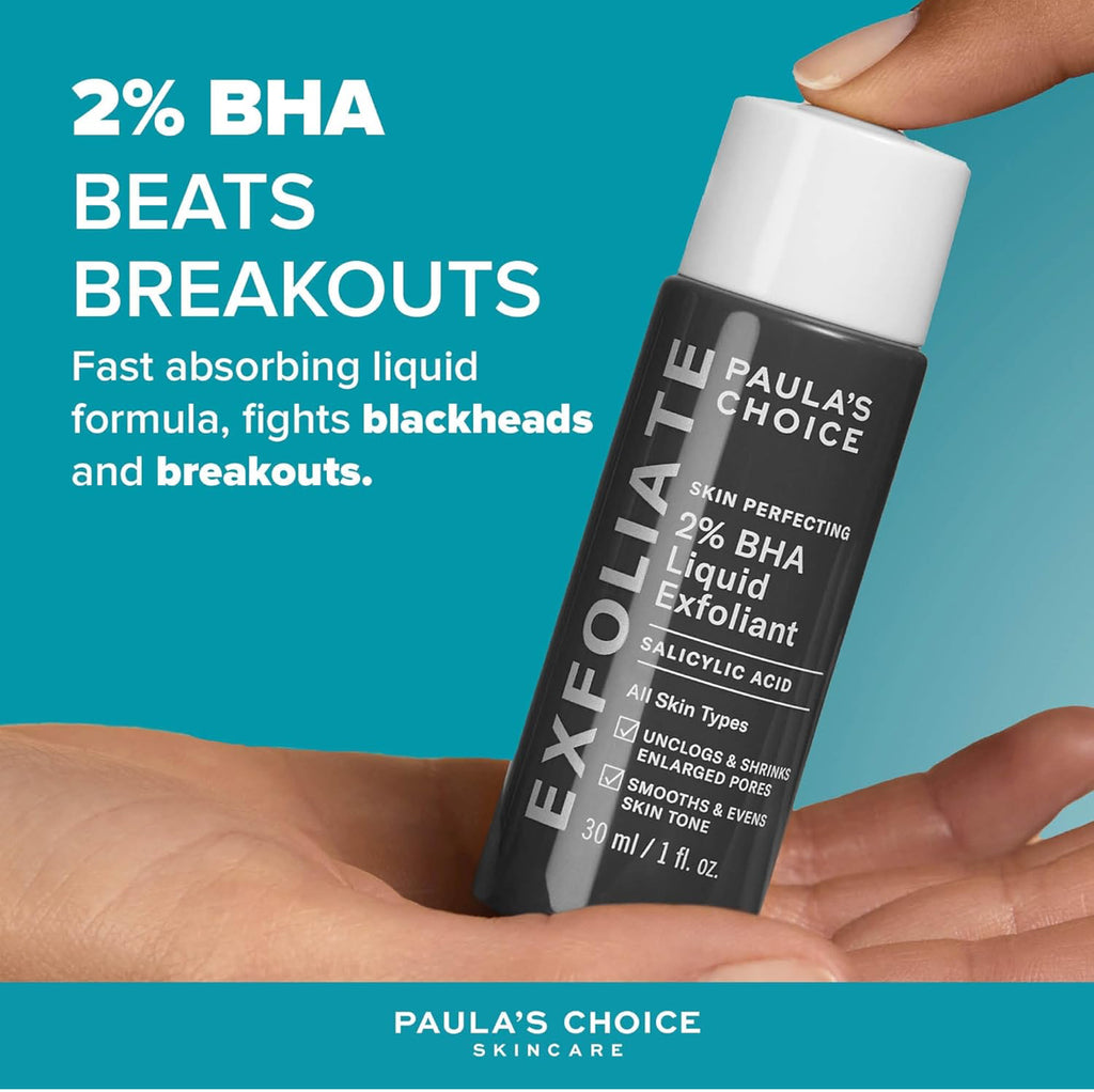 Paula’s Choice Skin Perfecting 2% BHA Liquid Exfoliant 30 ml – Porenverfeinerndes Peeling, Anti-Mitesser, Für Glatte Haut
