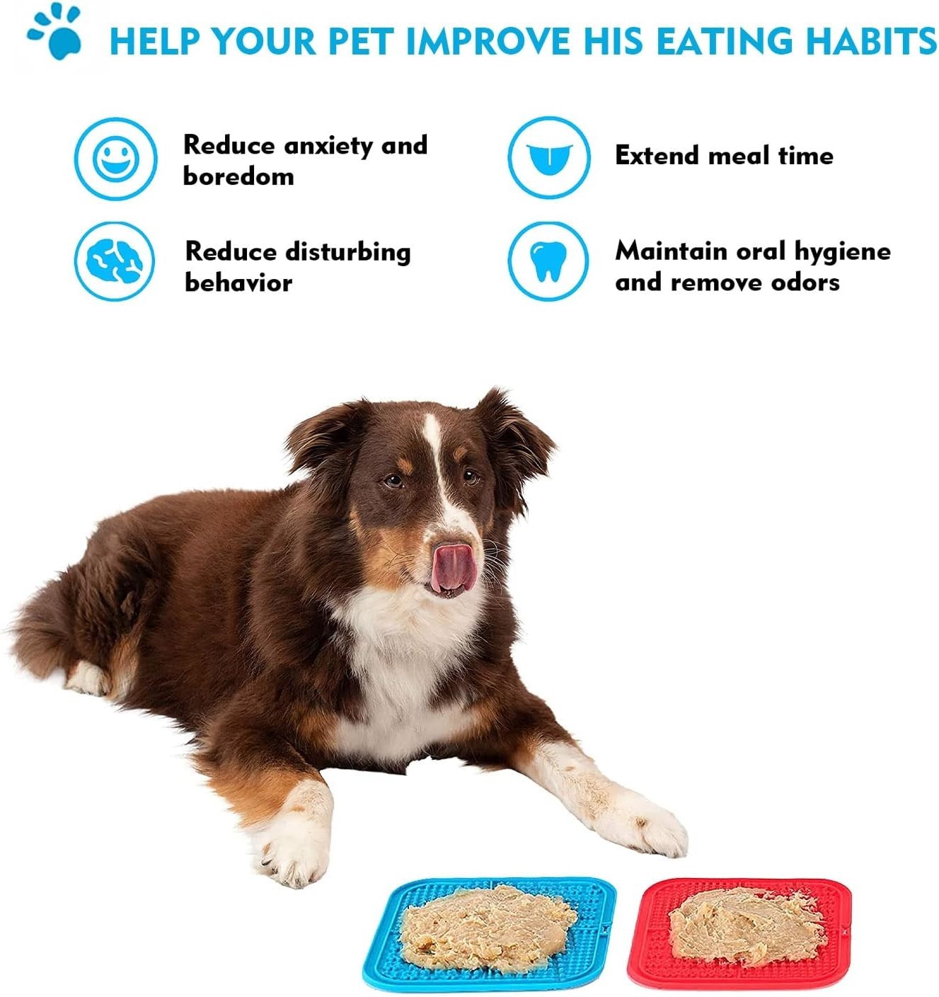 Leckmatte Für Hunde & Katzen, 2Er-Pack, Slow Feeder Lick Pat Mit Rutschfestem De