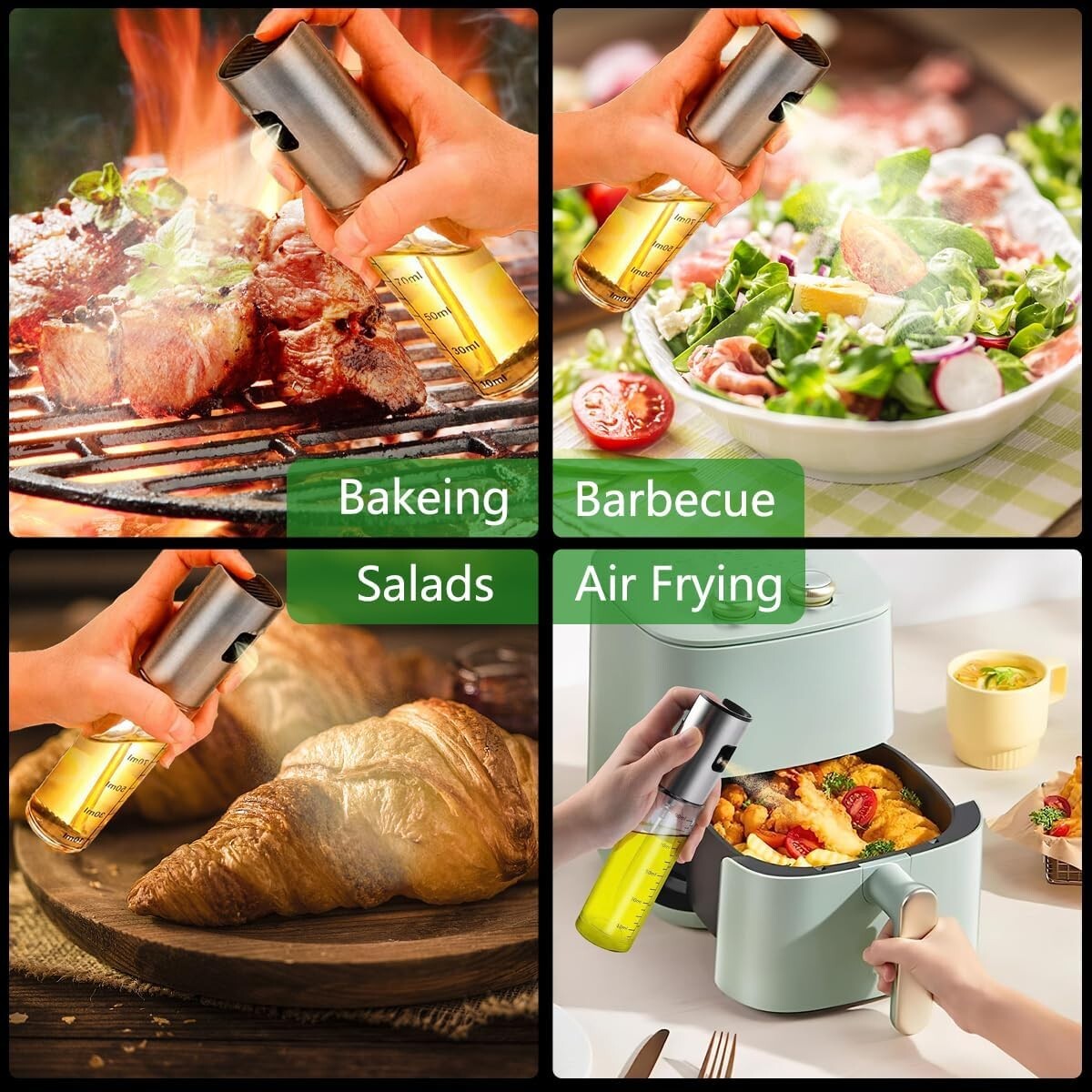 〖Verstärkte〗Ölsprüher Zum Kochen, Öl Sprühflasche, Ölspray Zum Kochen, Olivenöls