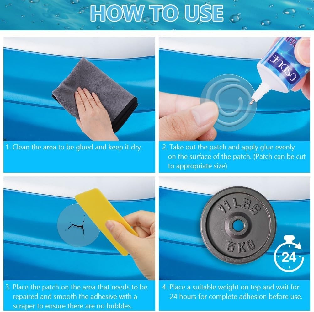 Pool Reparaturset, Pool Flickzeug, Wasserdicht Luftmatratze Reparaturset