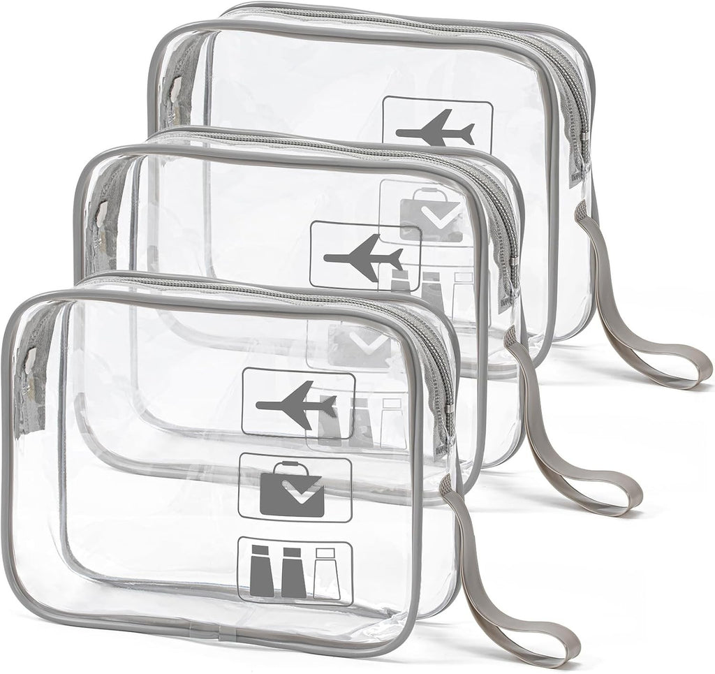 3 Stück Kosmetiktasche Transparent, 1 Liter Beutel Flugzeug Handgepäck, Kulturbe