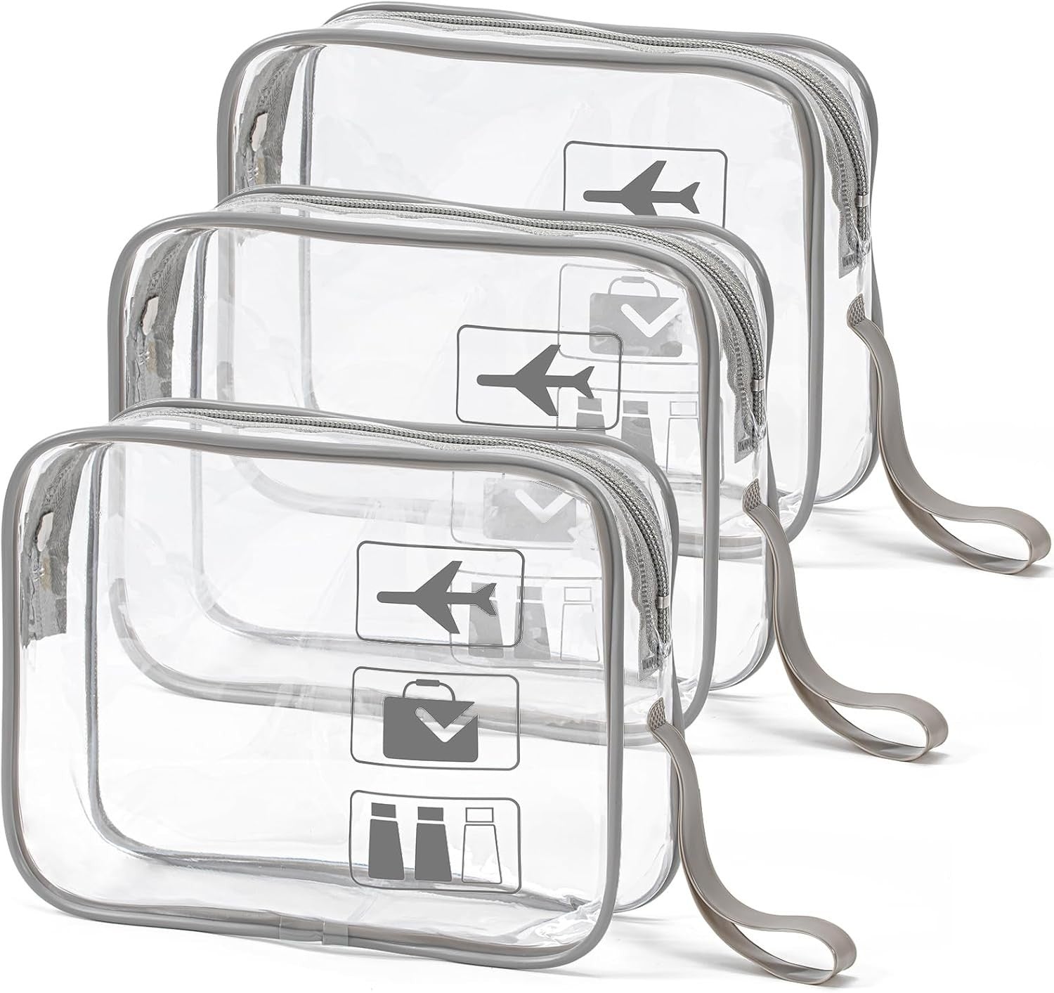 3 Stück Kosmetiktasche Transparent, 1 Liter Beutel Flugzeug Handgepäck, Kulturbe