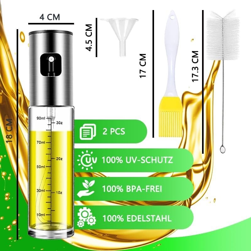 〖Verstärkte〗Ölsprüher Zum Kochen, Öl Sprühflasche, Ölspray Zum Kochen, Olivenöls