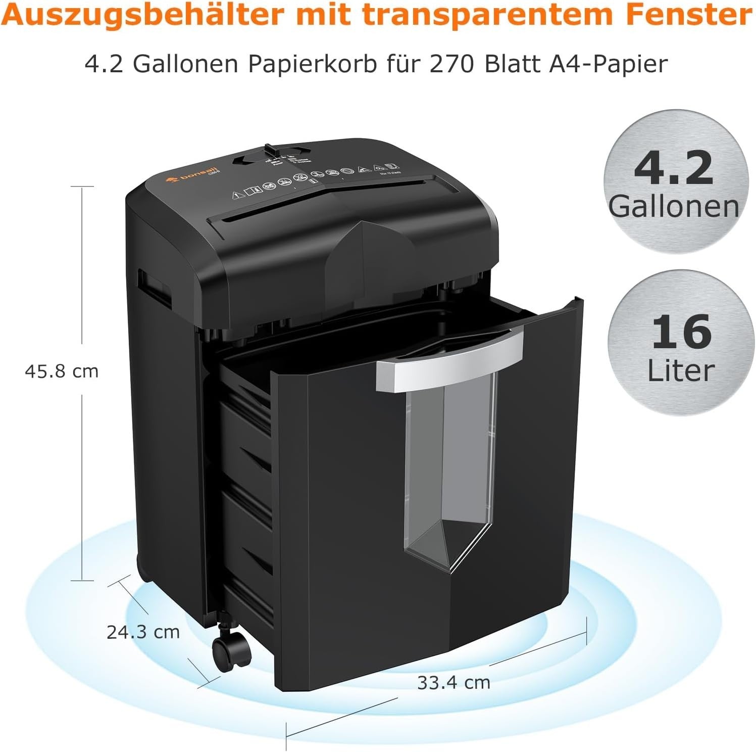 12 Blatt Partikelschnitt P4 Aktenvernichter Läuft 60 Min Schredder Mikroschnitt