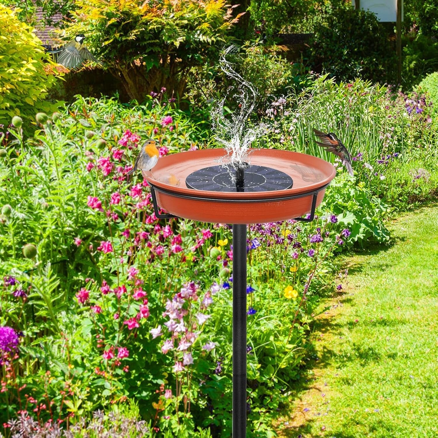Vogeltränke Vogelbad Futter Schale Wasserstelle Stehend, Vogelbad Garten für W
