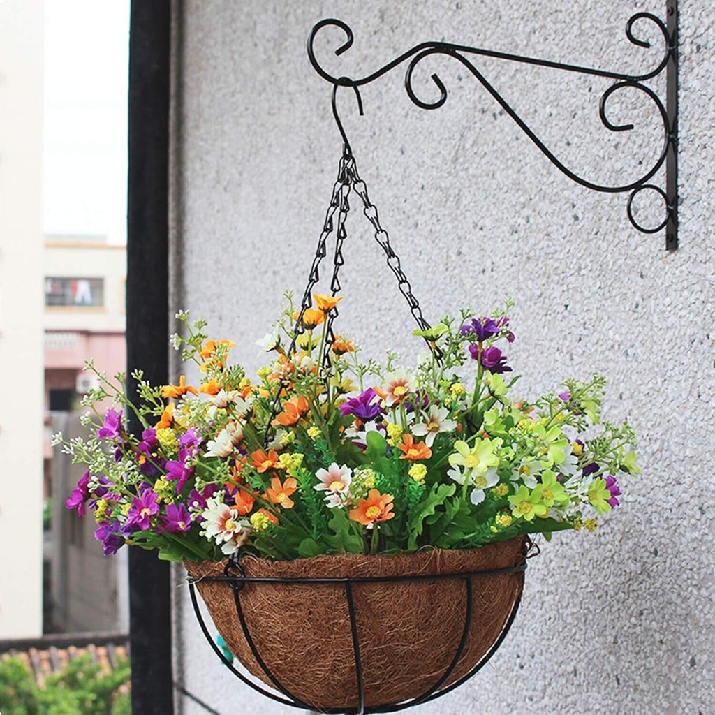 4 Stück Blumenampelhalter Wandhalterung Eisen Wandhalter Haken Mit 8 Schrauben E