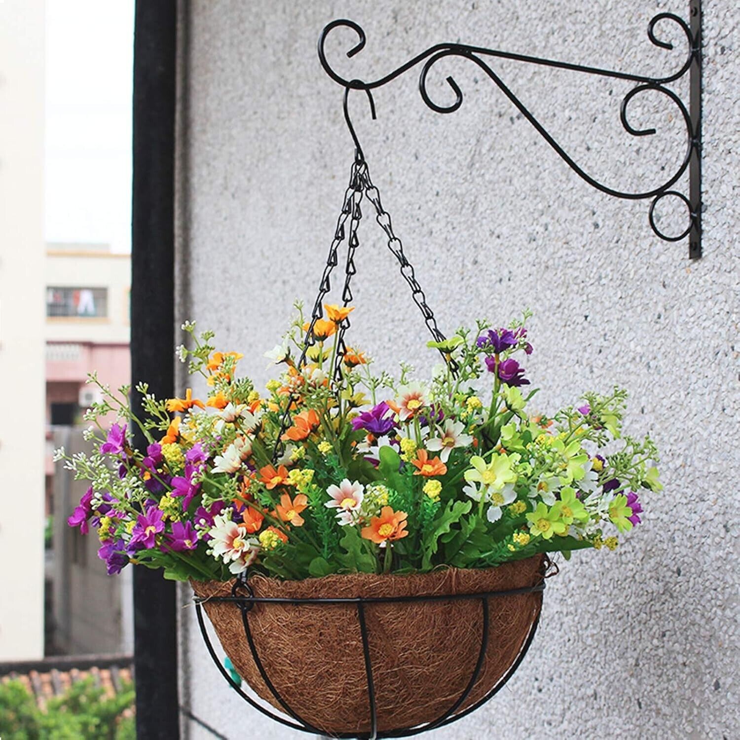 4 Stück Blumenampelhalter Wandhalterung Eisen Wandhalter Haken Mit 8 Schrauben E