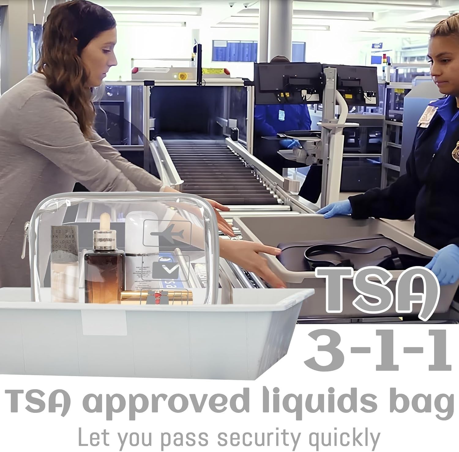 3 Stück Kosmetiktasche Transparent, 1 Liter Beutel Flugzeug Handgepäck, Kulturbe