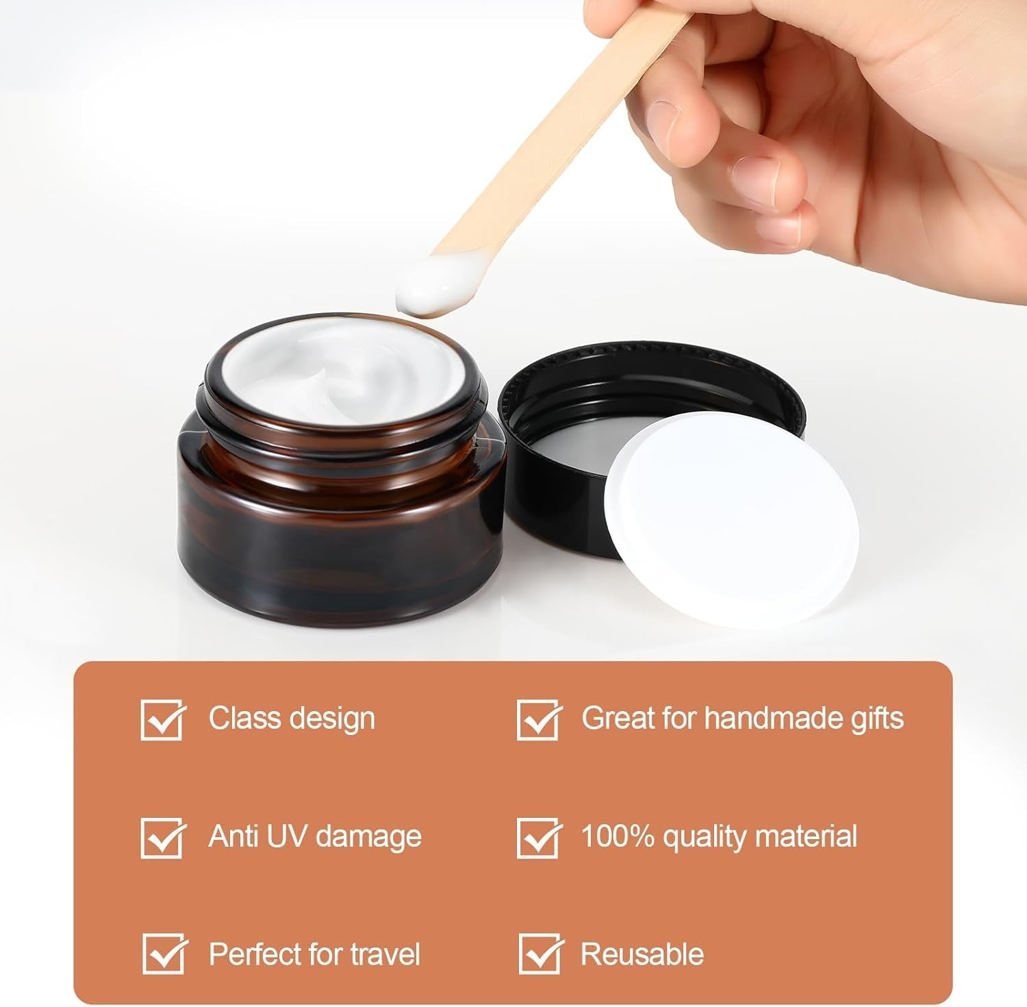 Collazoey 10 Stück Amber Glas Leerdose Tiegel Cremedose 20ml/30ml Braunen