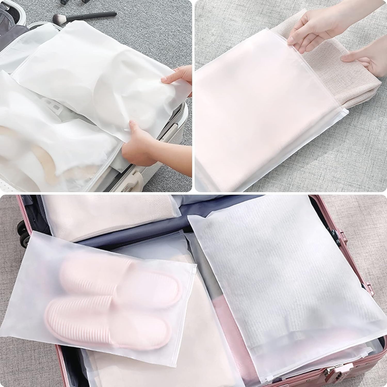 25 Stück Reisetaschen set Zip-Beutel Kunststoff-Reißverschluss-Reisetasche, K