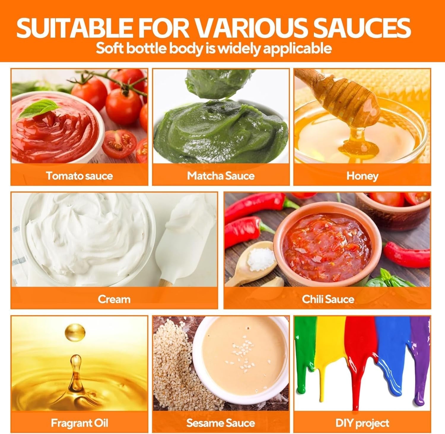4 Pcs 8 Oz Gewürz Squeeze Flaschen Für Sauce, Kunststoff Quetschflasche, 250Ml D