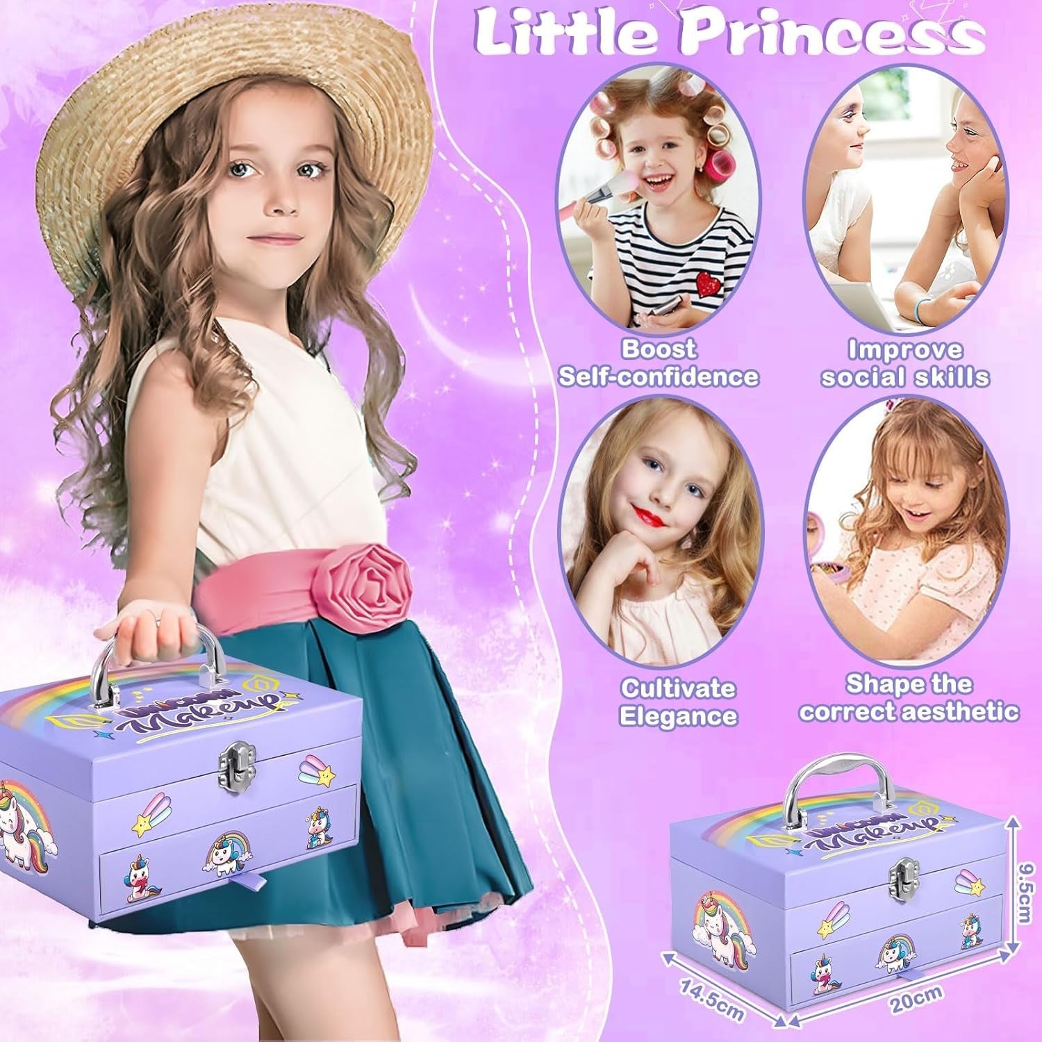 Kinderschminke Schminkkoffer Mädchen Schminke Kinder - 68pcs Waschbar Schminke K