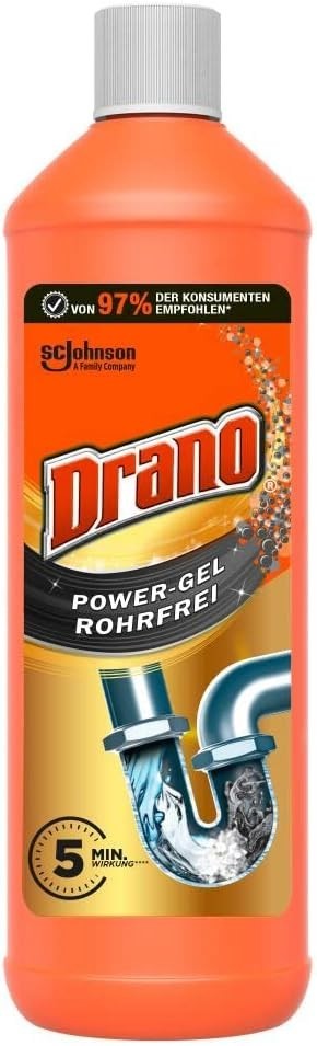 Drano Power Gel Rohrfrei Abflussreiniger Rohrreiniger Küche Bad 3er Pack 3 x 1 L