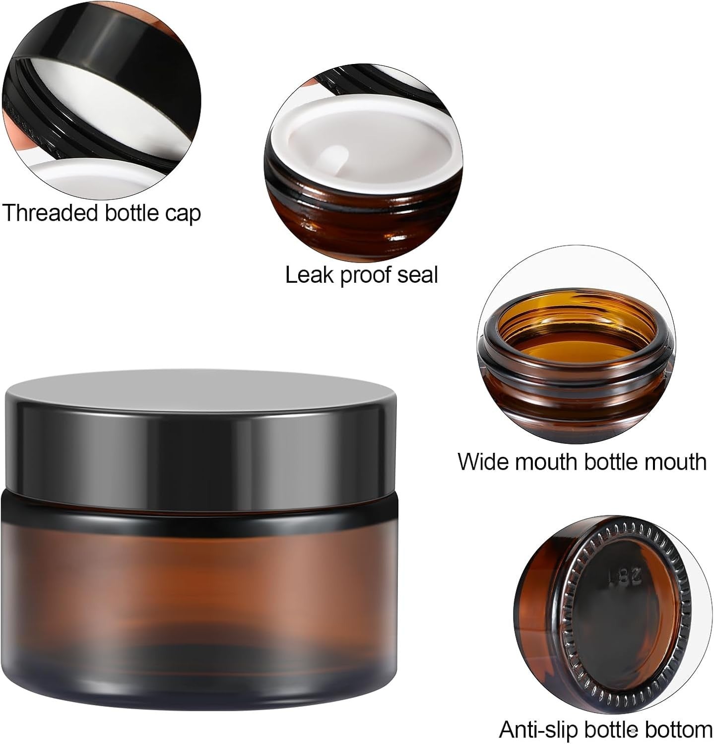 Collazoey 10 Stück Amber Glas Leerdose Tiegel Cremedose 20ml/30ml Braunen
