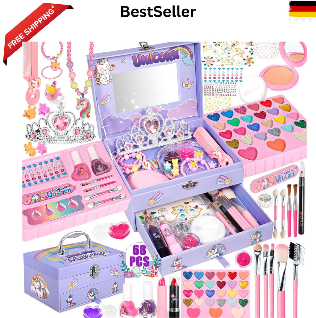 Kinderschminke Schminkkoffer Mädchen Schminke Kinder - 68pcs Waschbar Schminke K