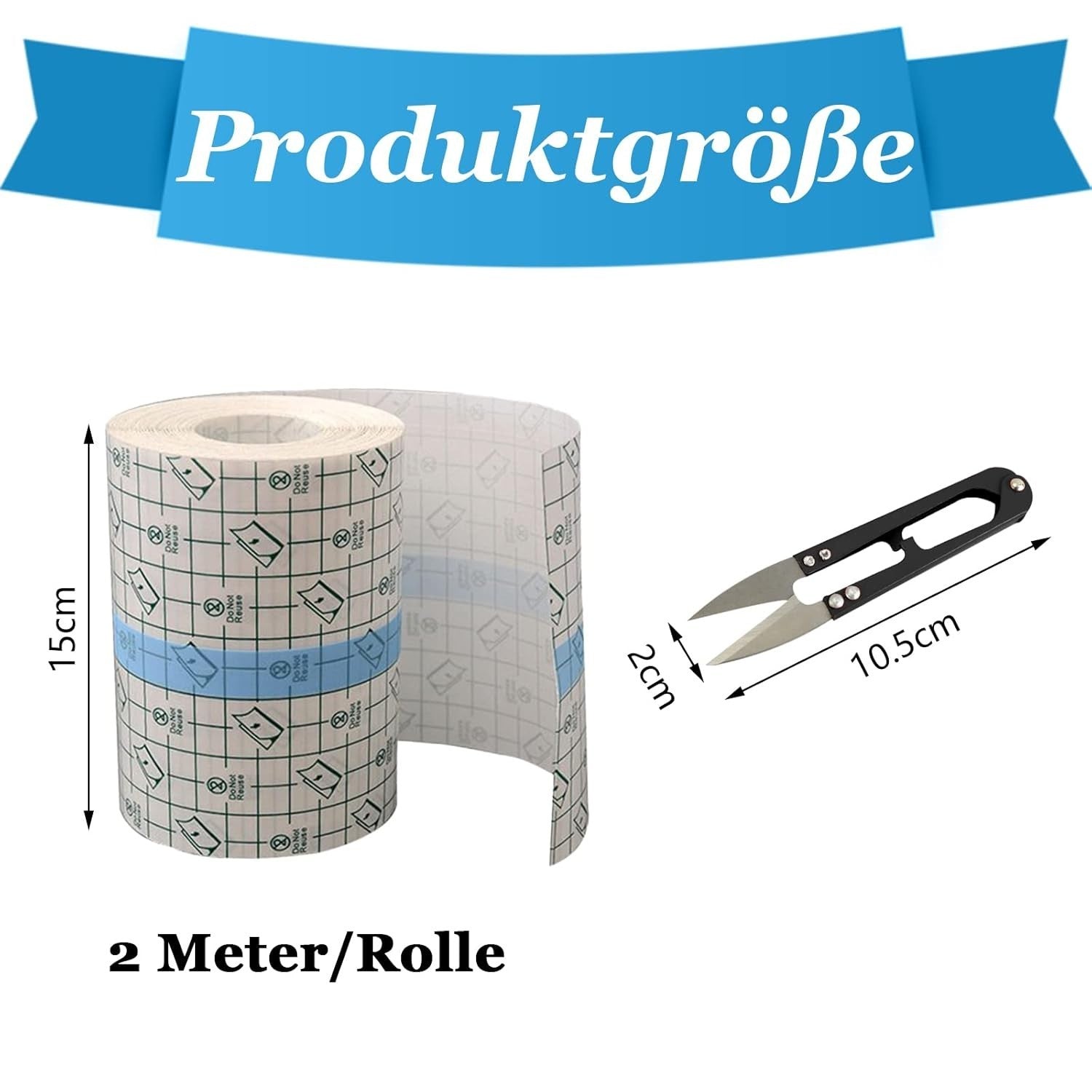 2 Rollen Tattoo Folie Transparent Tattoo Zubehör Wasserdicht 15CM* 2M Klebsto...