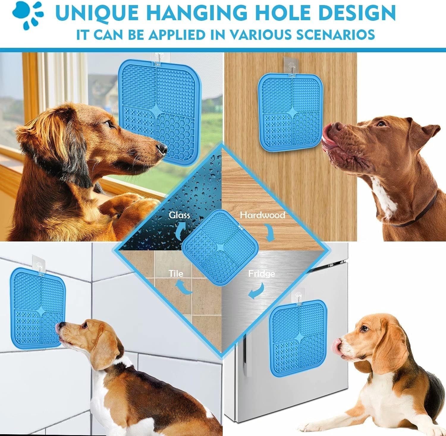 Leckmatte Für Hunde & Katzen, 2Er-Pack, Slow Feeder Lick Pat Mit Rutschfestem De