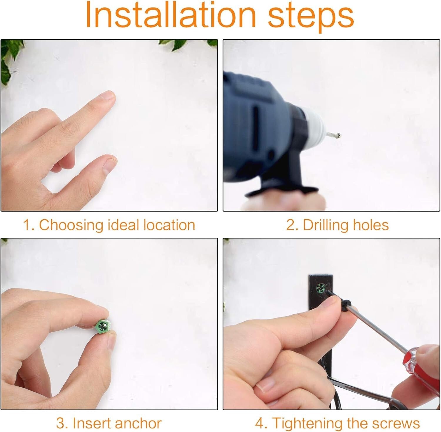 4 Stück Blumenampelhalter Wandhalterung Eisen Wandhalter Haken Mit 8 Schrauben E
