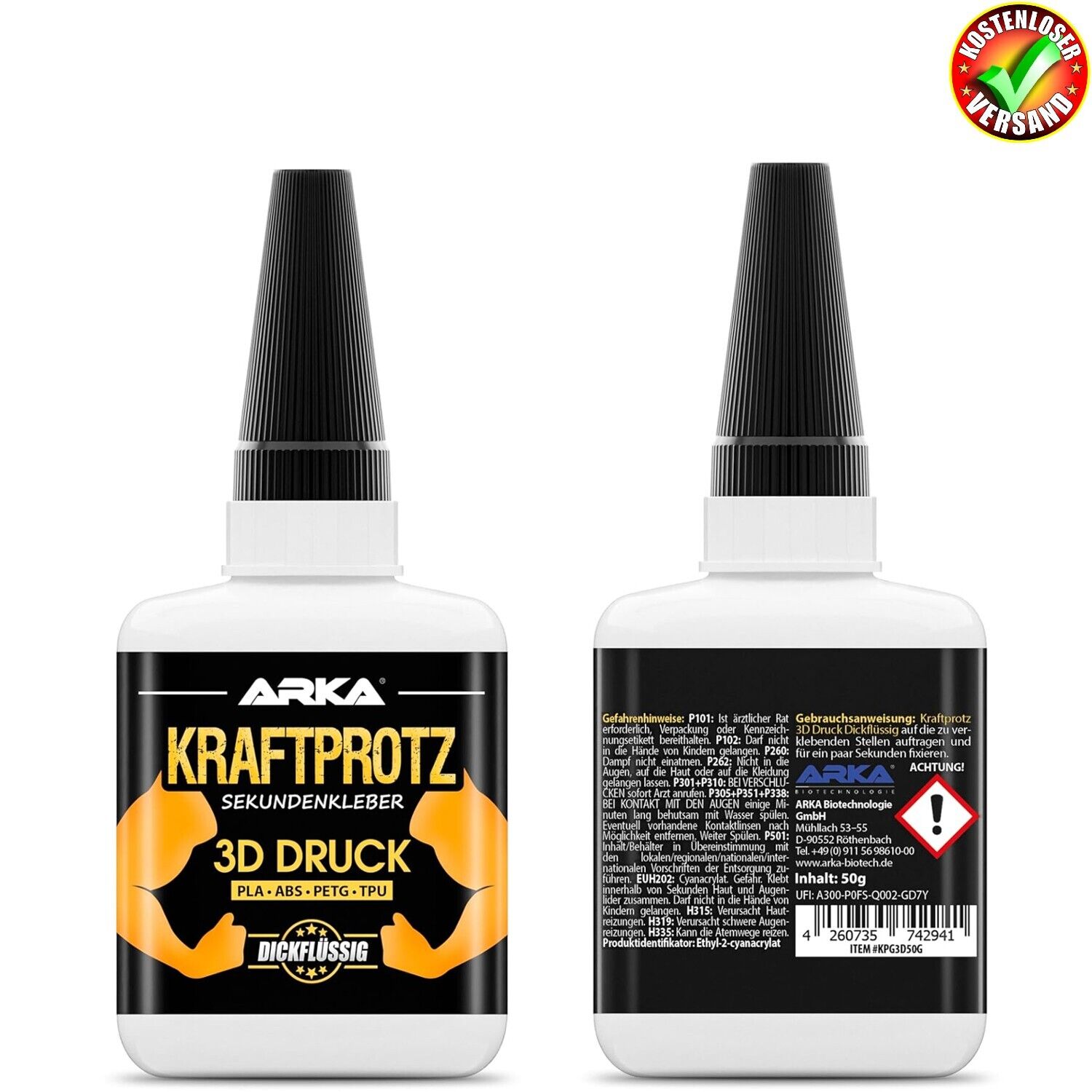 50 g 3D DRUCK Sekundenkleber extra stark - Inkl. Anti-Austrocknung