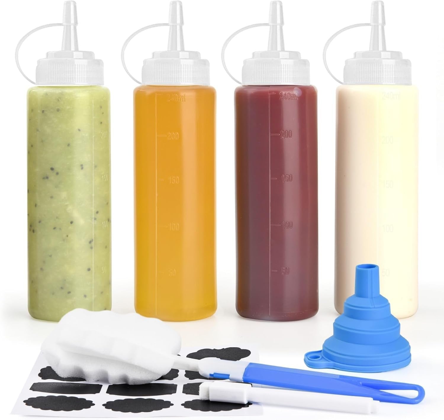4 Pcs 8 Oz Gewürz Squeeze Flaschen Für Sauce, Kunststoff Quetschflasche, 250Ml D