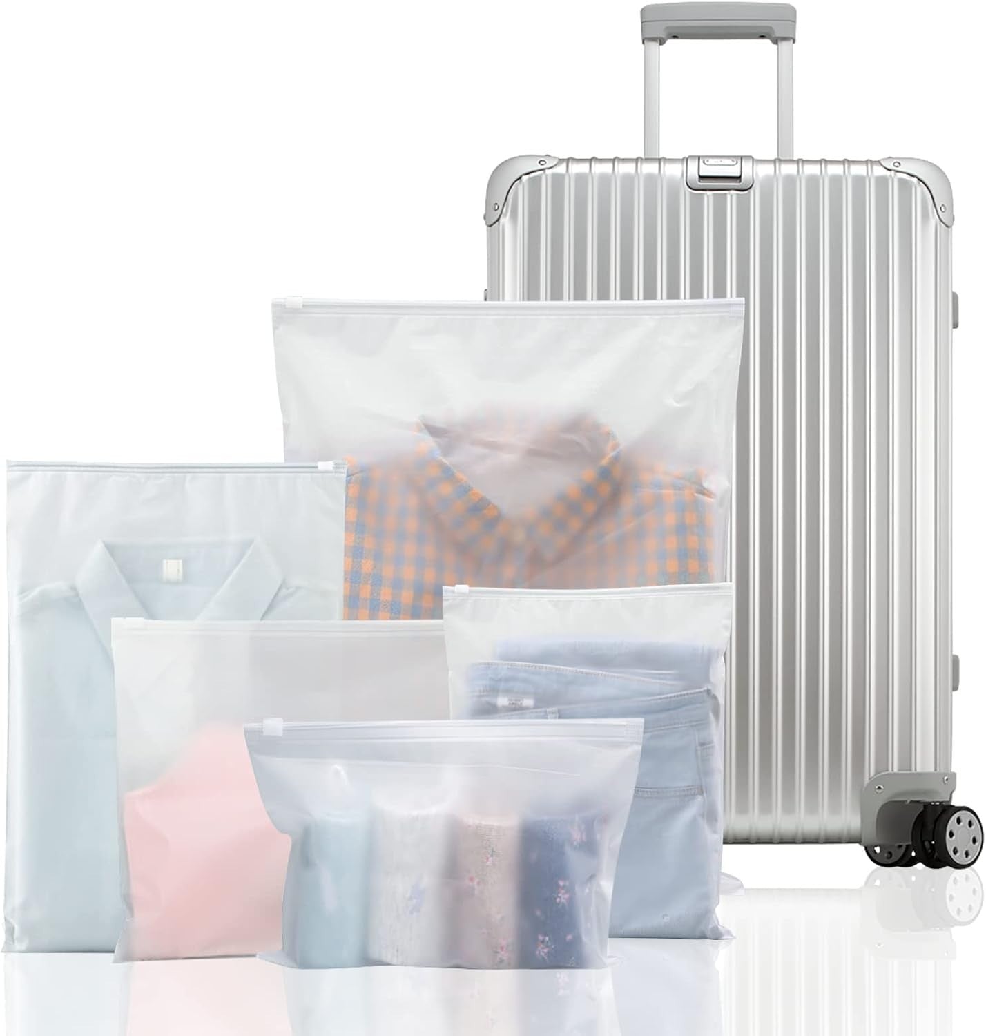 25 Stück Reisetaschen set Zip-Beutel Kunststoff-Reißverschluss-Reisetasche, K