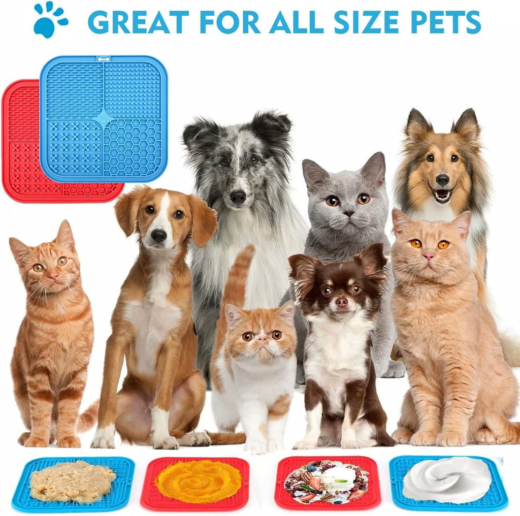 Leckmatte Für Hunde & Katzen, 2Er-Pack, Slow Feeder Lick Pat Mit Rutschfestem De