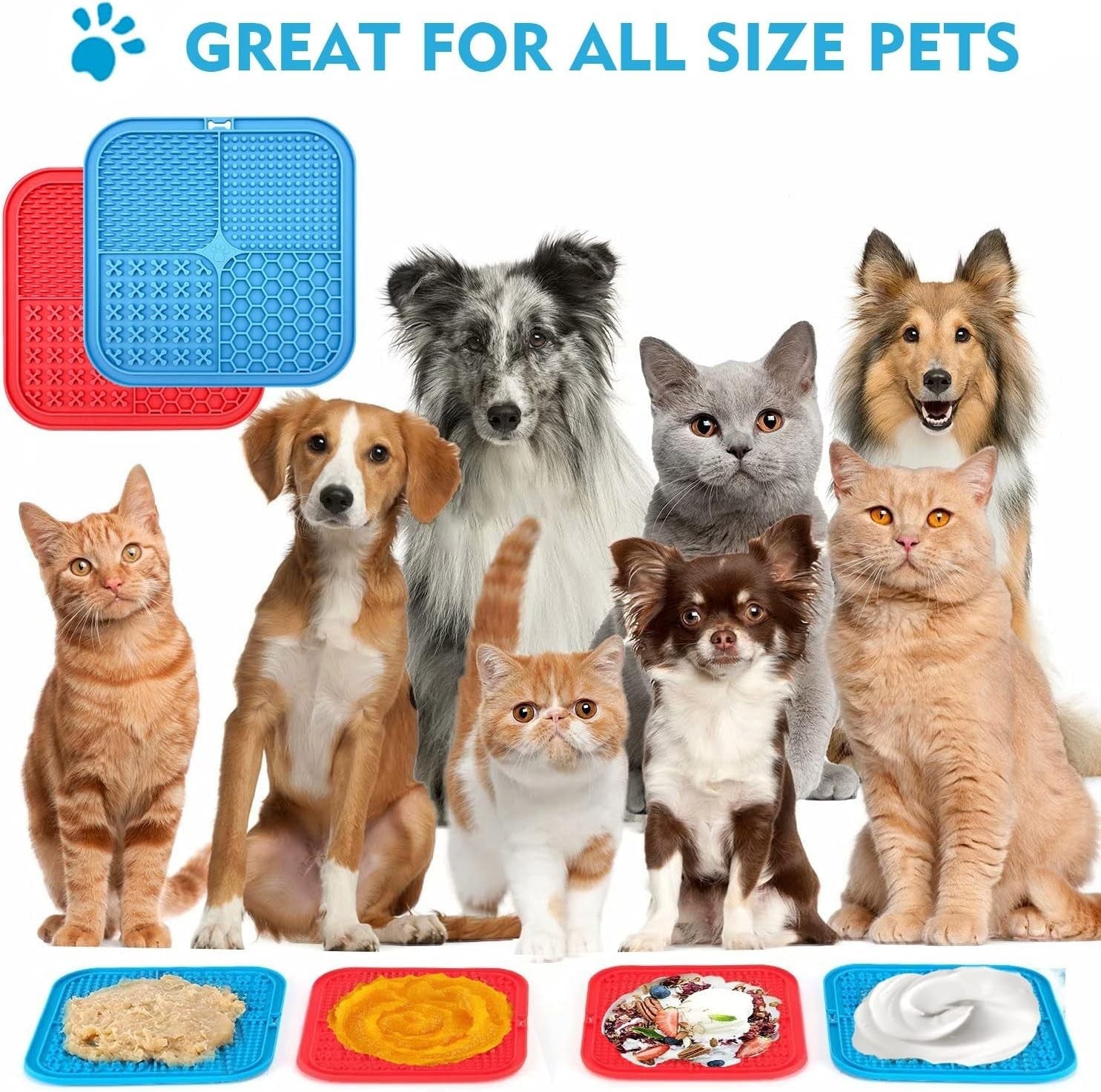 Leckmatte Für Hunde & Katzen, 2Er-Pack, Slow Feeder Lick Pat Mit Rutschfestem De