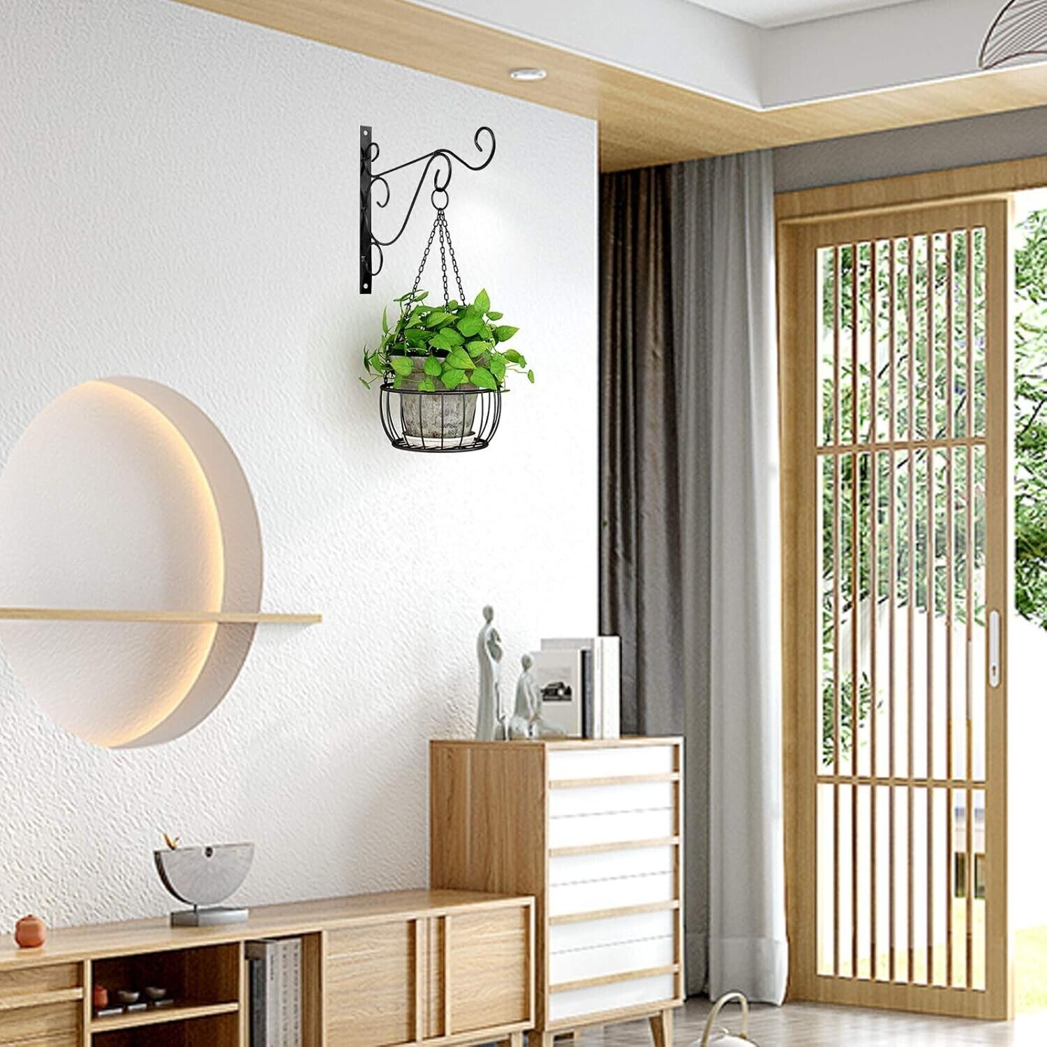 4 Stück Blumenampelhalter Wandhalterung Eisen Wandhalter Haken Mit 8 Schrauben E