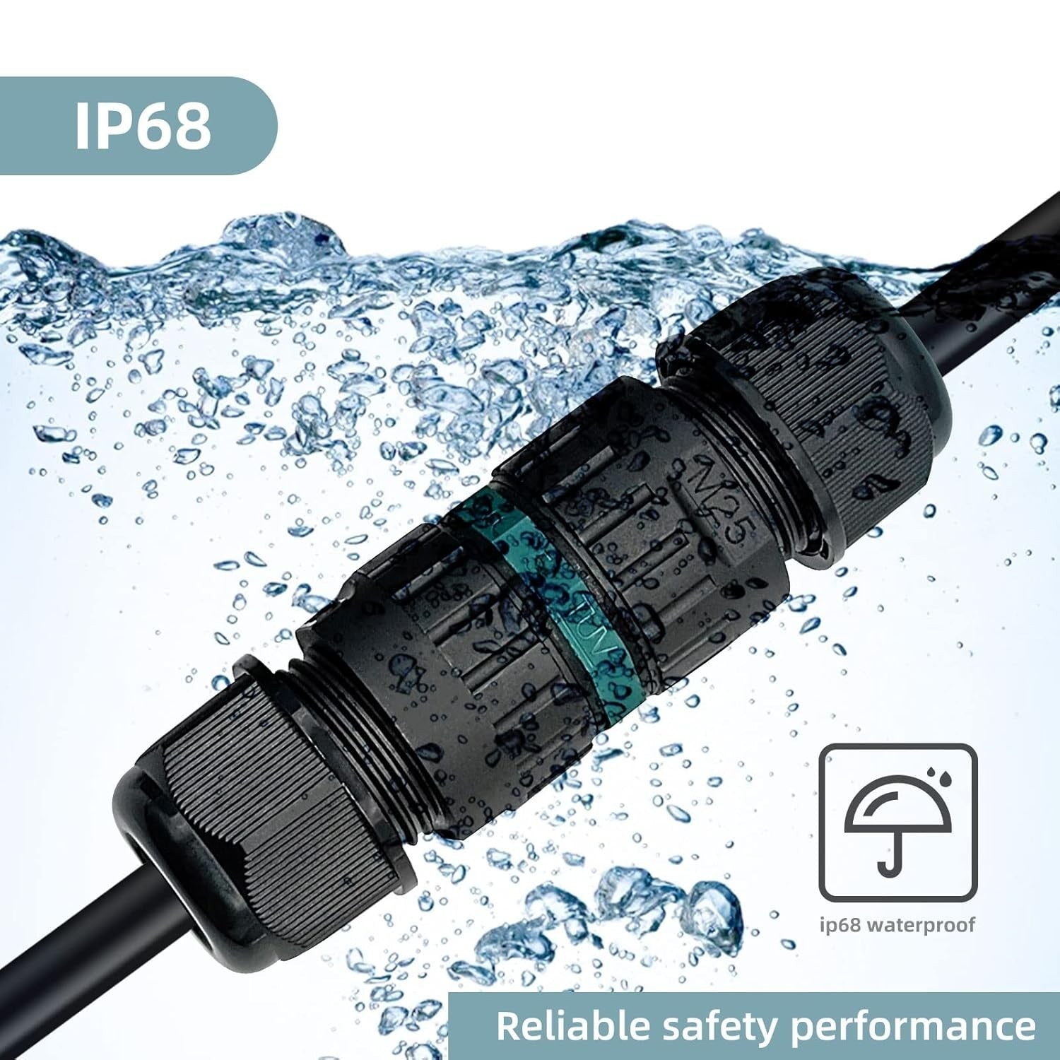 Kabelverbinder Wasserdicht IP68 Für Ø9-14 Mm Kabeldurchmesser, 5-Polig Erdkabel