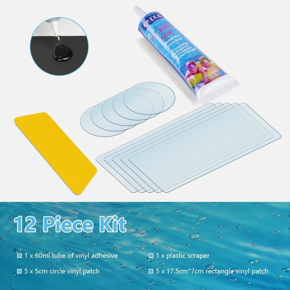 Pool Reparaturset, Pool Flickzeug, Wasserdicht Luftmatratze Reparaturset