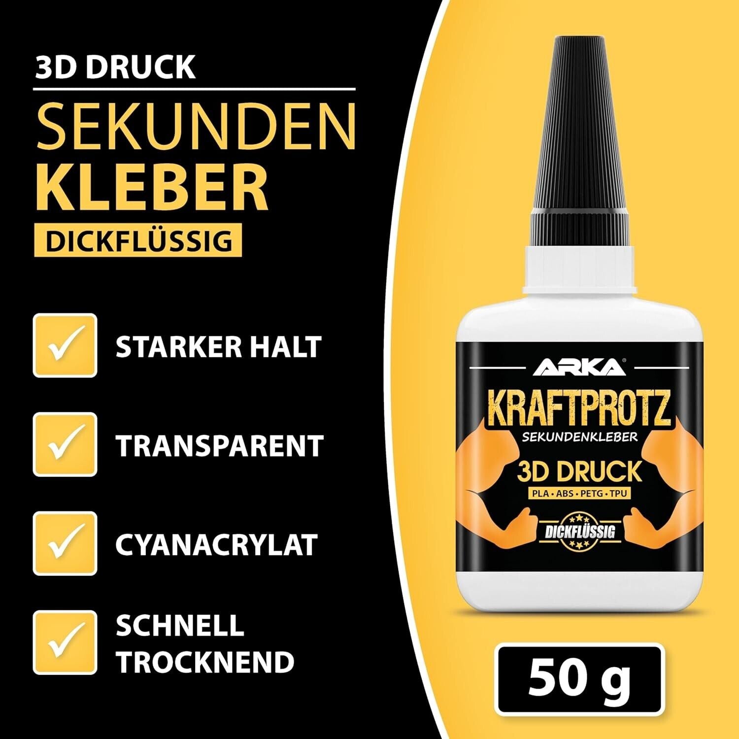 50 g 3D DRUCK Sekundenkleber extra stark - Inkl. Anti-Austrocknung