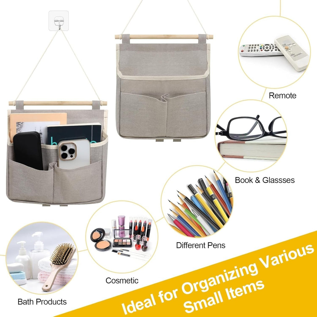 2 Stück Wand Organizer Hängend Farbe Grau Wandoberhängetaschen Mit Haken Und Neu