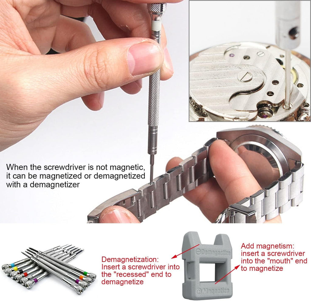 10 Stück Uhrmacher Schraubendreher Set Mit Entmagnetisierer,0.6Mm-2.0Mm Präzisio - PRIMASHOP